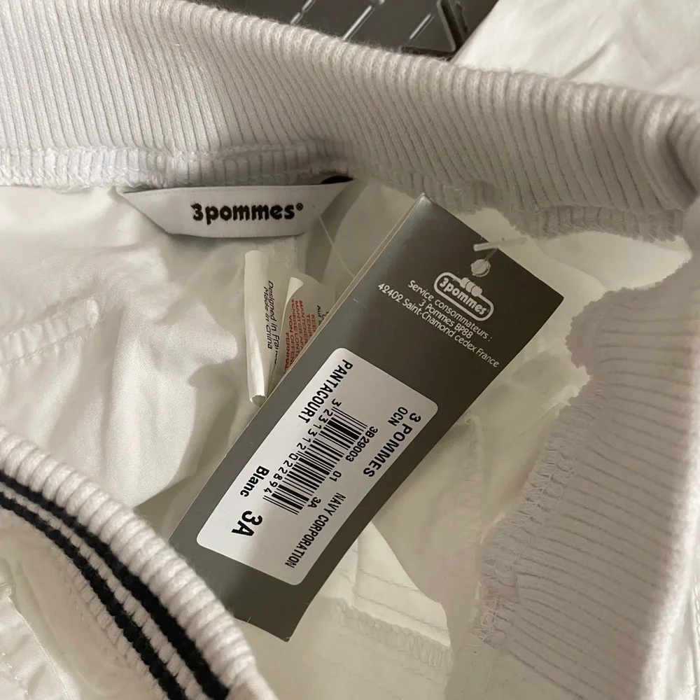 3 pommes pull on pants white cotton pants